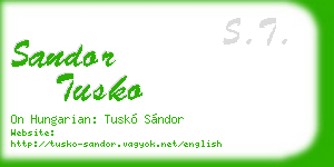 sandor tusko business card